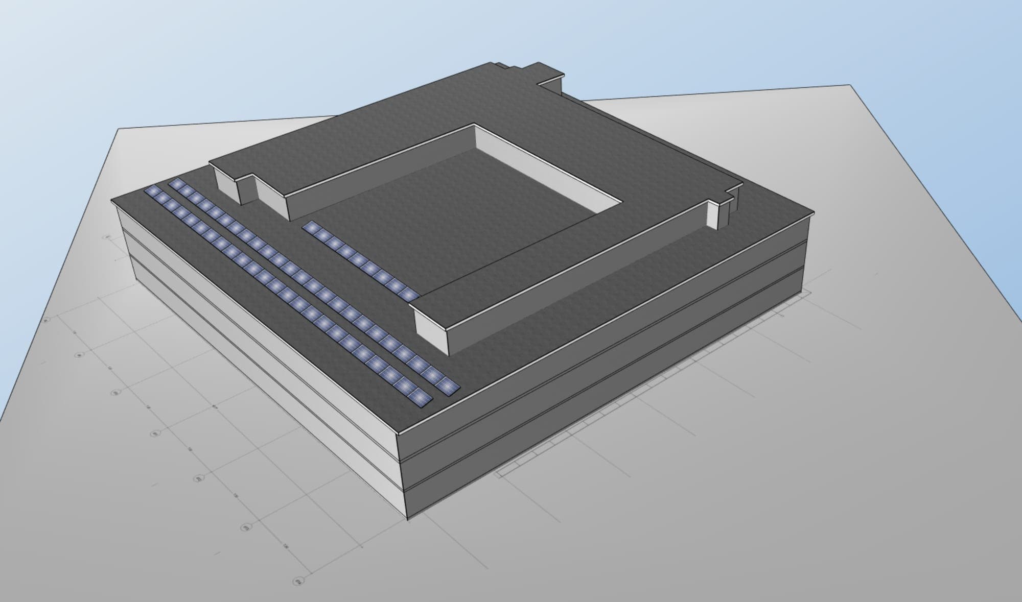 Erlangen LGL — Planungsvisualisierung der Photovoltaikanlage, Haus D